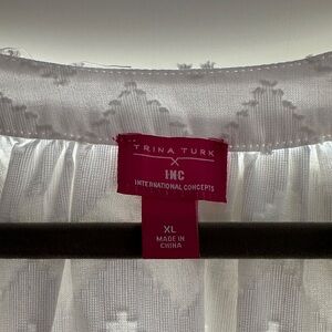 Trina Turk White Sheer Tunic